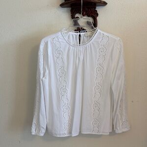 Ann Taylor Loft long sleeve white Blouse
